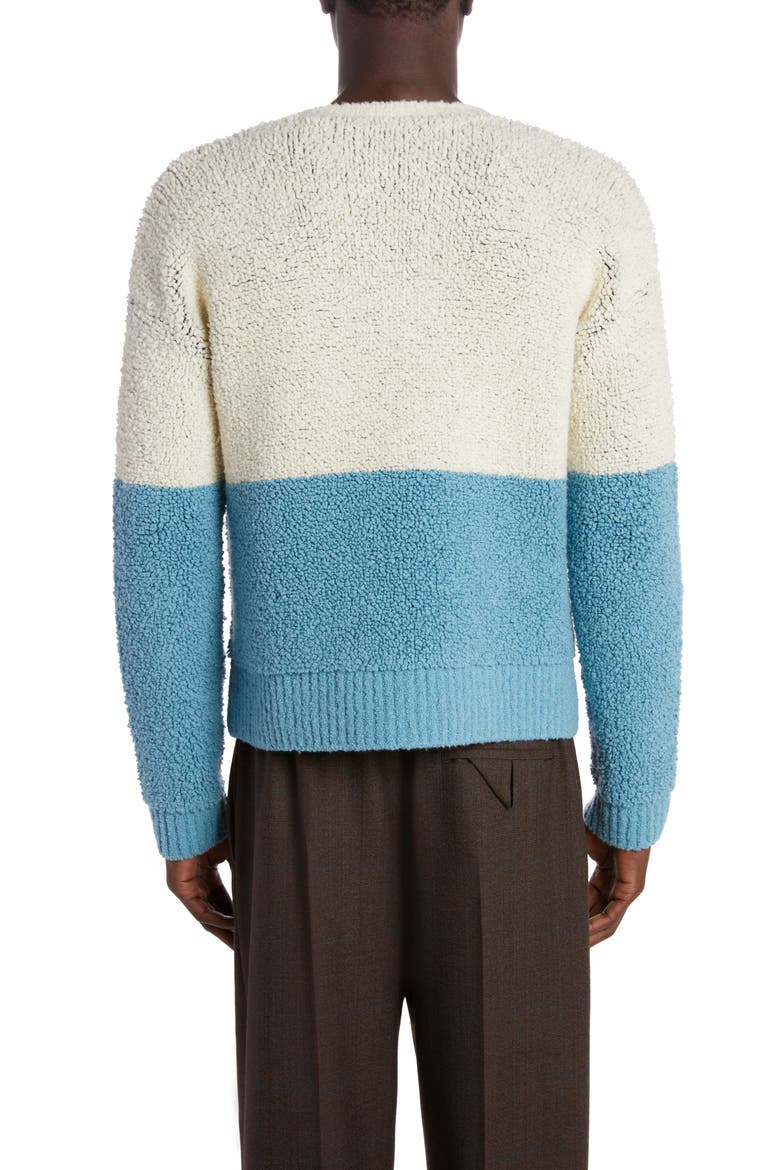 John John Colorblock Jacquard Wool Blend Sweater, Alternate, color, 9149 CHALK/ DUSK