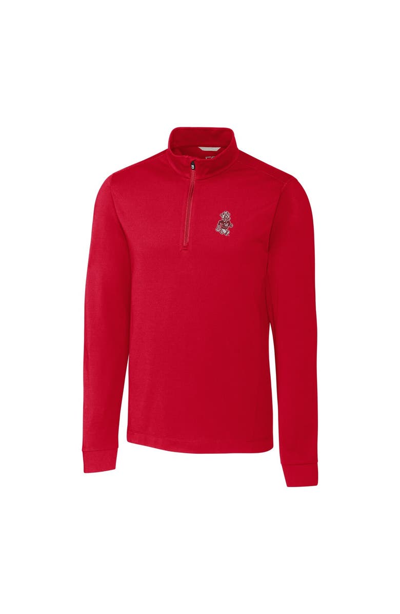 Cutter & Buck Men's Cutter & Buck Crimson Washington State Cougars Vault Advantage Quarter-Zip Mock Neck Sweater, Alternate, color, 