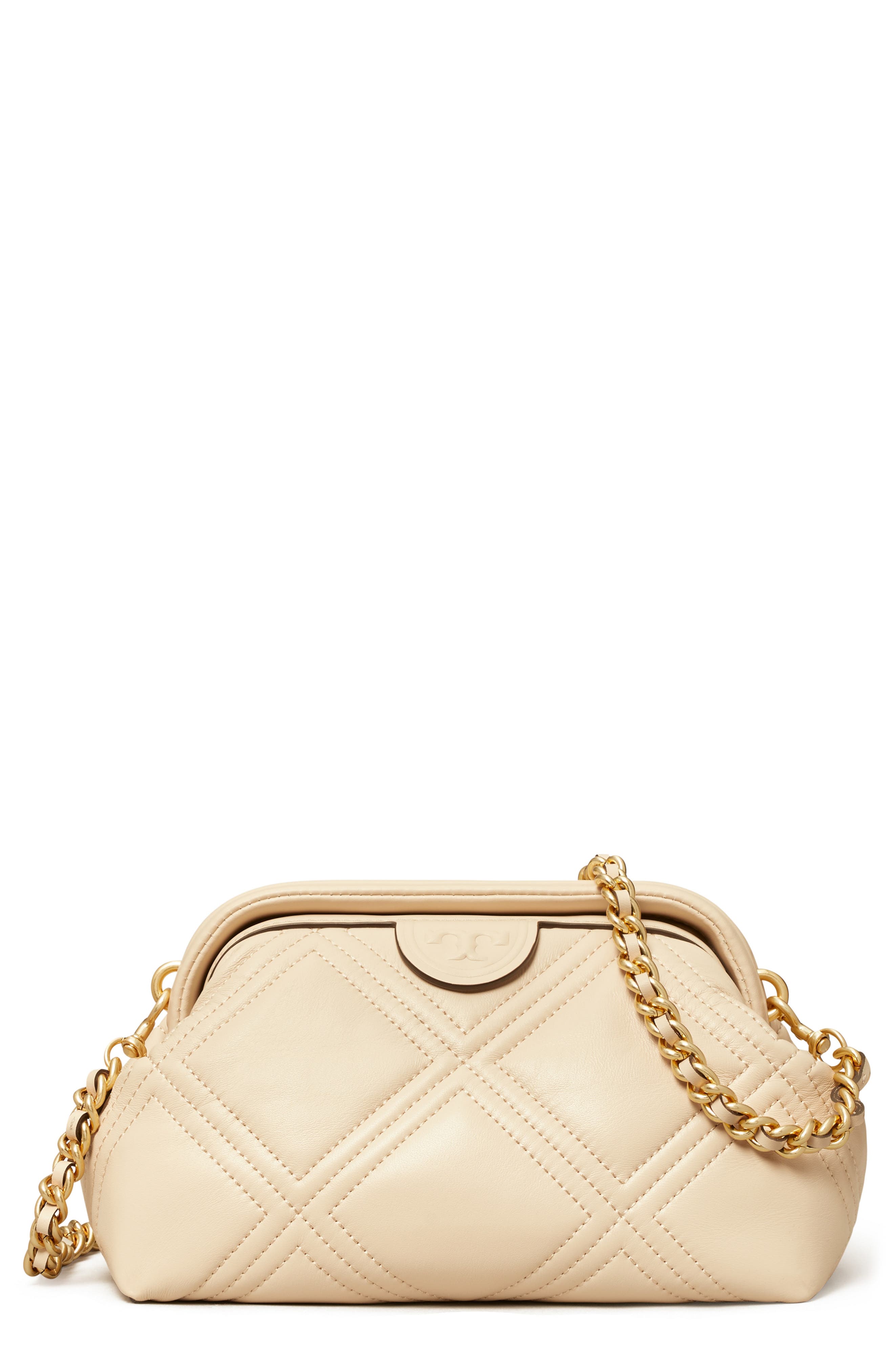 Fleming Small Frame Leather Crossbody Bag, Main, color, NEW CREAM