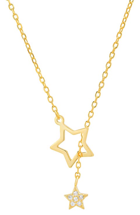 Dangling Star Cubic Zirconia Lariat Necklace