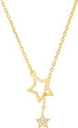 Queen Jewels Dangling Star Cubic Zirconia Lariat Necklace