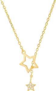 Queen Jewels Dangling Star Cubic Zirconia Lariat Necklace