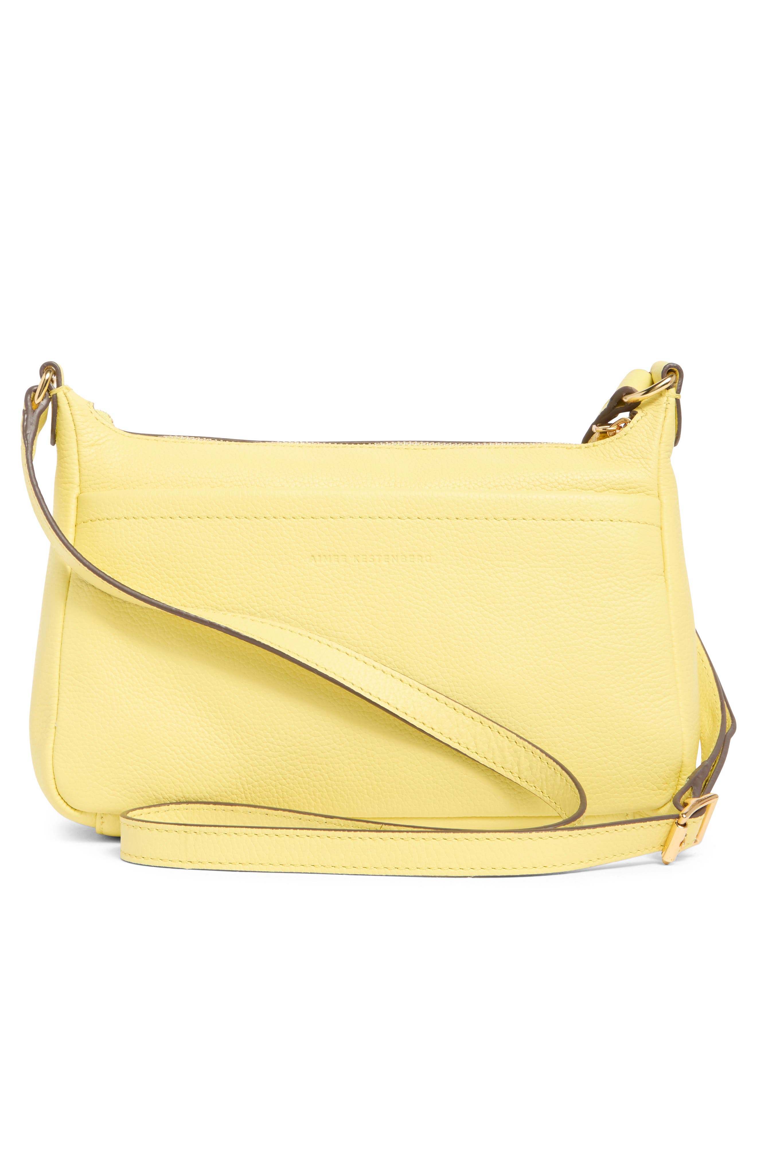 AIMEE Vistas Leather Crossbody Bag, Alternate, color, Banana Cream