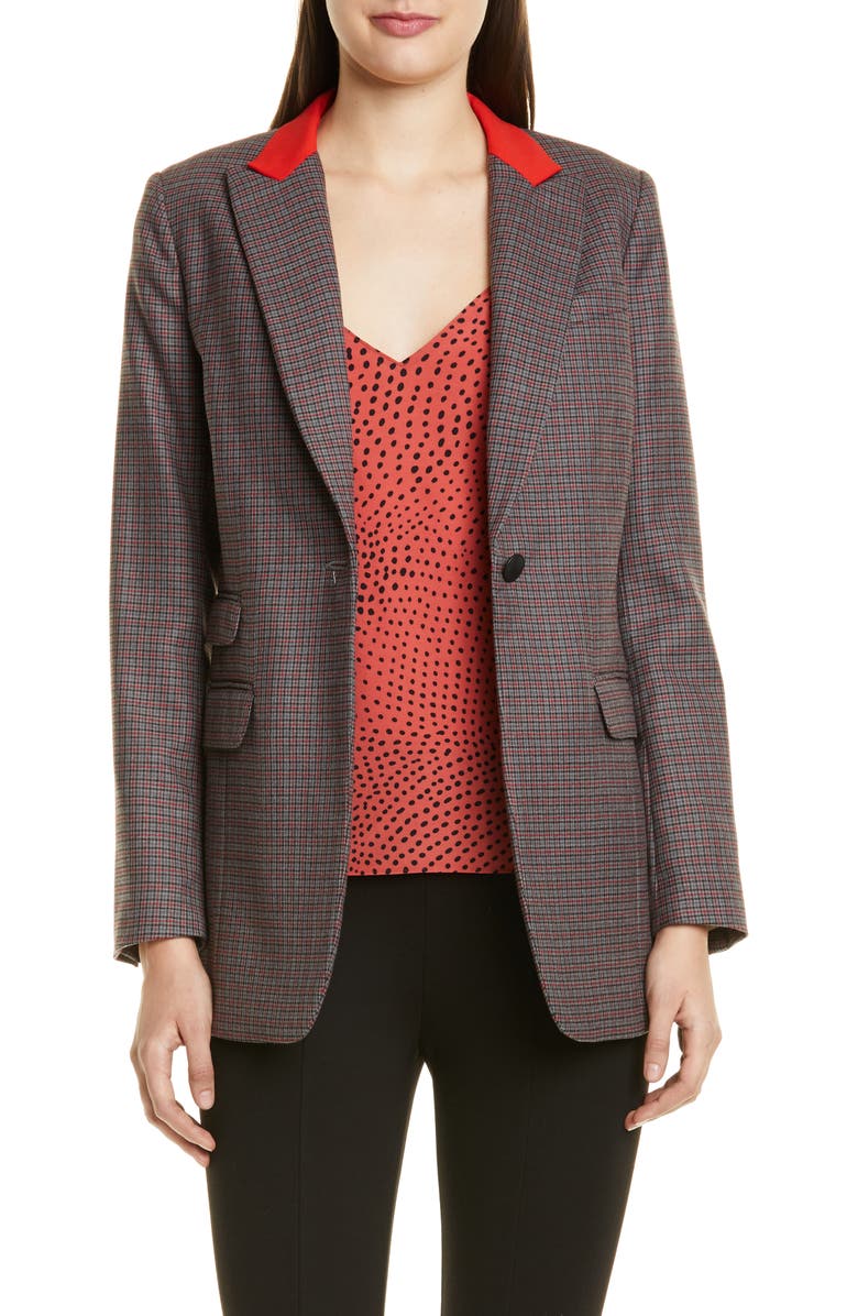 rag & bone Paloma Check Stretch Wool Blend Blazer, Main, color,