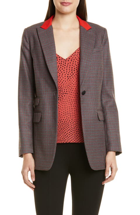 Paloma Check Stretch Wool Blend Blazer