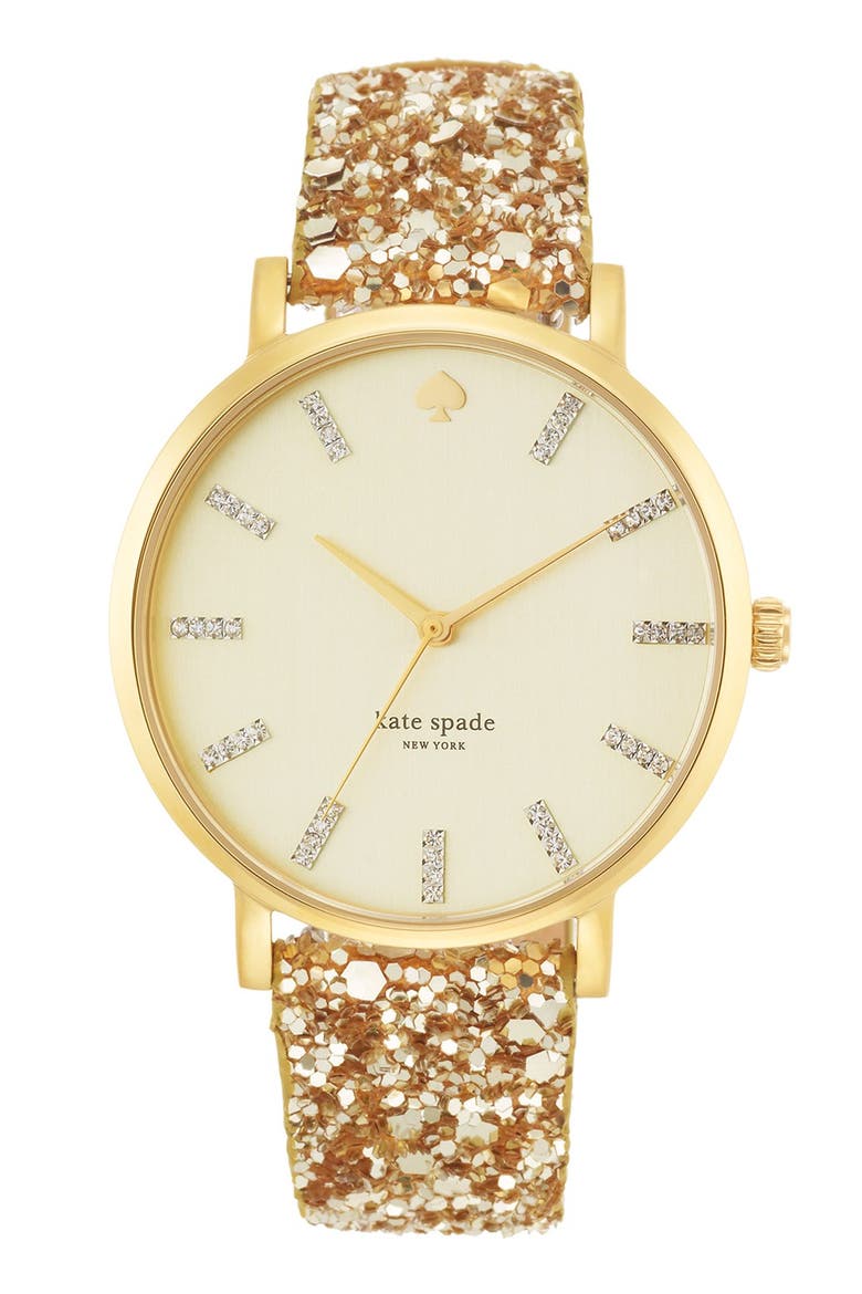'metro grand' boxed watch set, Main, color, GOLD/ BLACK