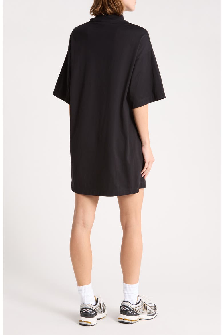 Mock Neck T-Shirt Dress, Alternate, color, BLACK/WHITE