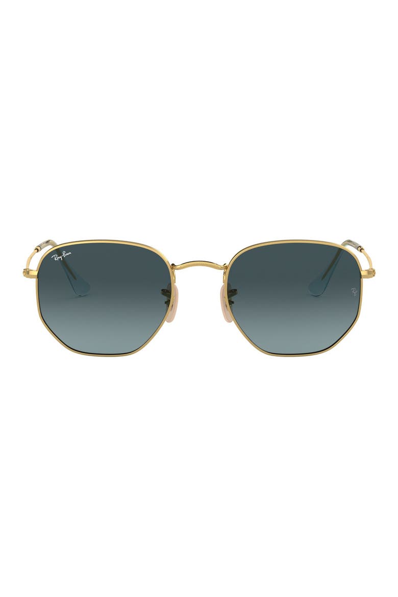51mm Geometric Sunglasses, Main, color, GOLD/ BLUE GRADIENT