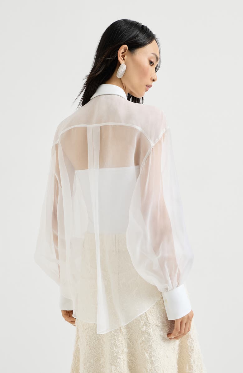 Brunello Cucinelli Crispy silk shirt, Alternate, color, White