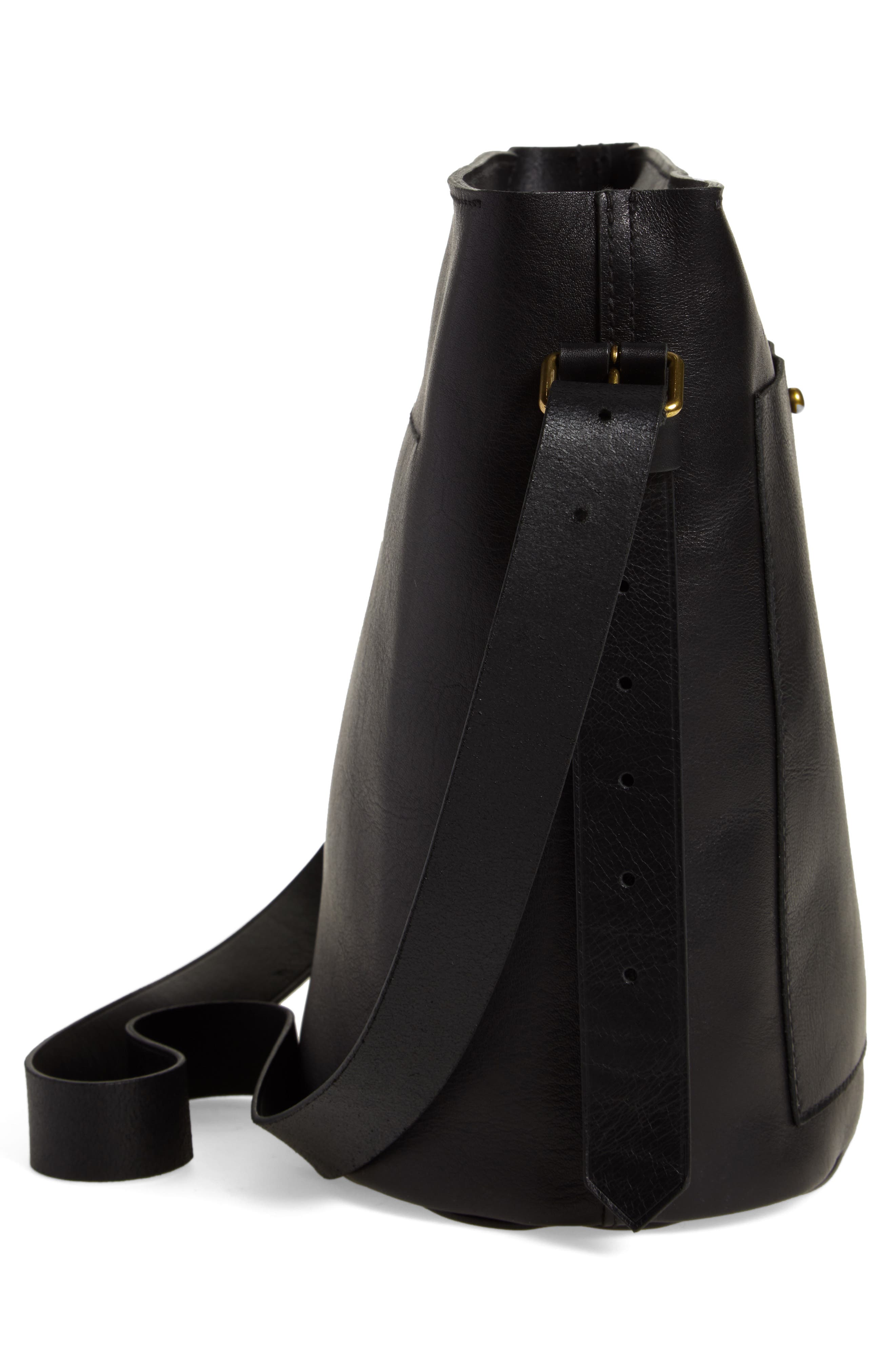 Madewell The Transport Leather Bucket Bag, Alternate, color, 
