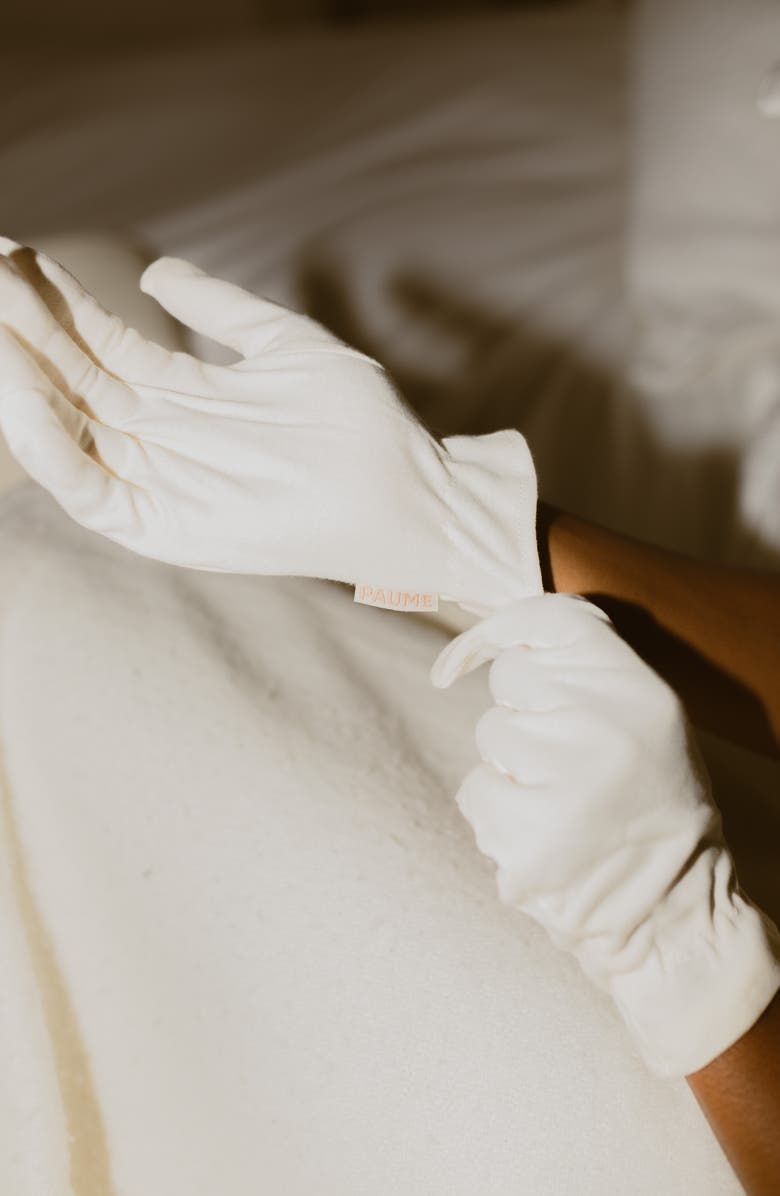 PAUME Cotton Overnight Gloves, Alternate, color, Beige