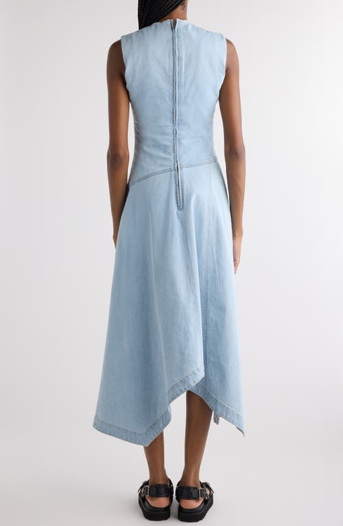 Acne Studios Asymmetric Faded Denim Dress In Light Blue