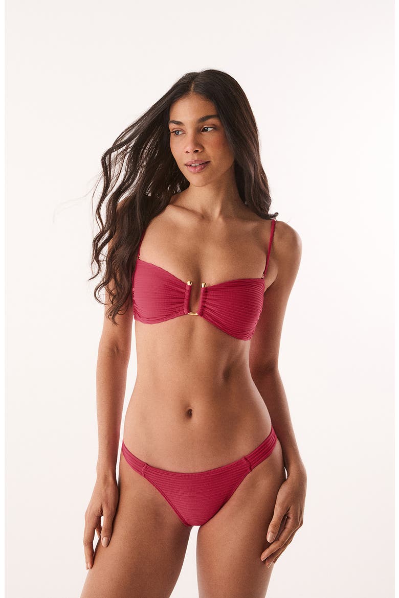 Fany Ribbed Full Coverage Swim Bottoms, Alternate, color, RED