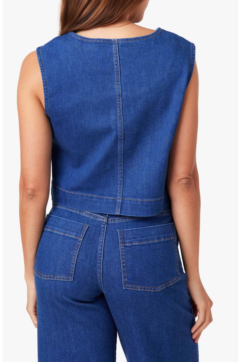 Button Front Denim Vest, Alternate, color, CORNFLOWER BLUE