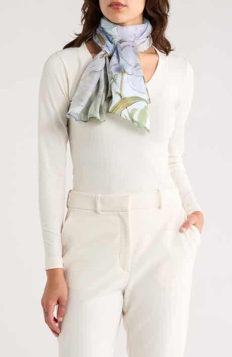 La Fiorentina Floral Print Silk Scarf