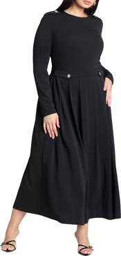 ELOQUII Eupalette Dress With Pleats