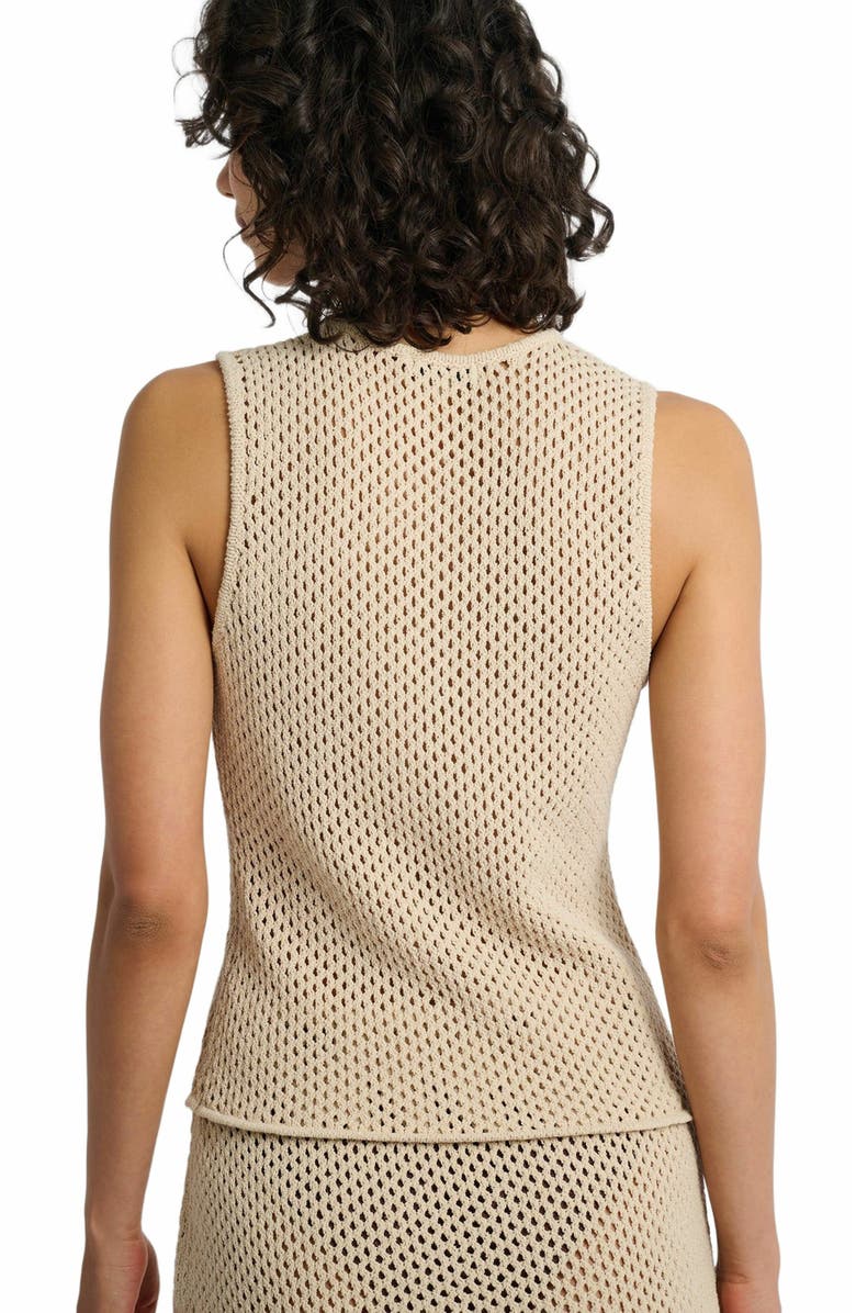 Onia Crochet Knit Tie Front Tank Top, Alternate, color, Sandshell