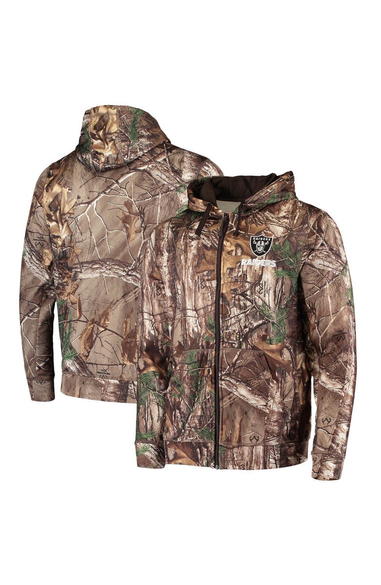 DUNBROOKE Men's Dunbrooke Realtree Camo Las Vegas Raiders Trophy Tech Fleece Full-Zip Hoodie, Main, color, 