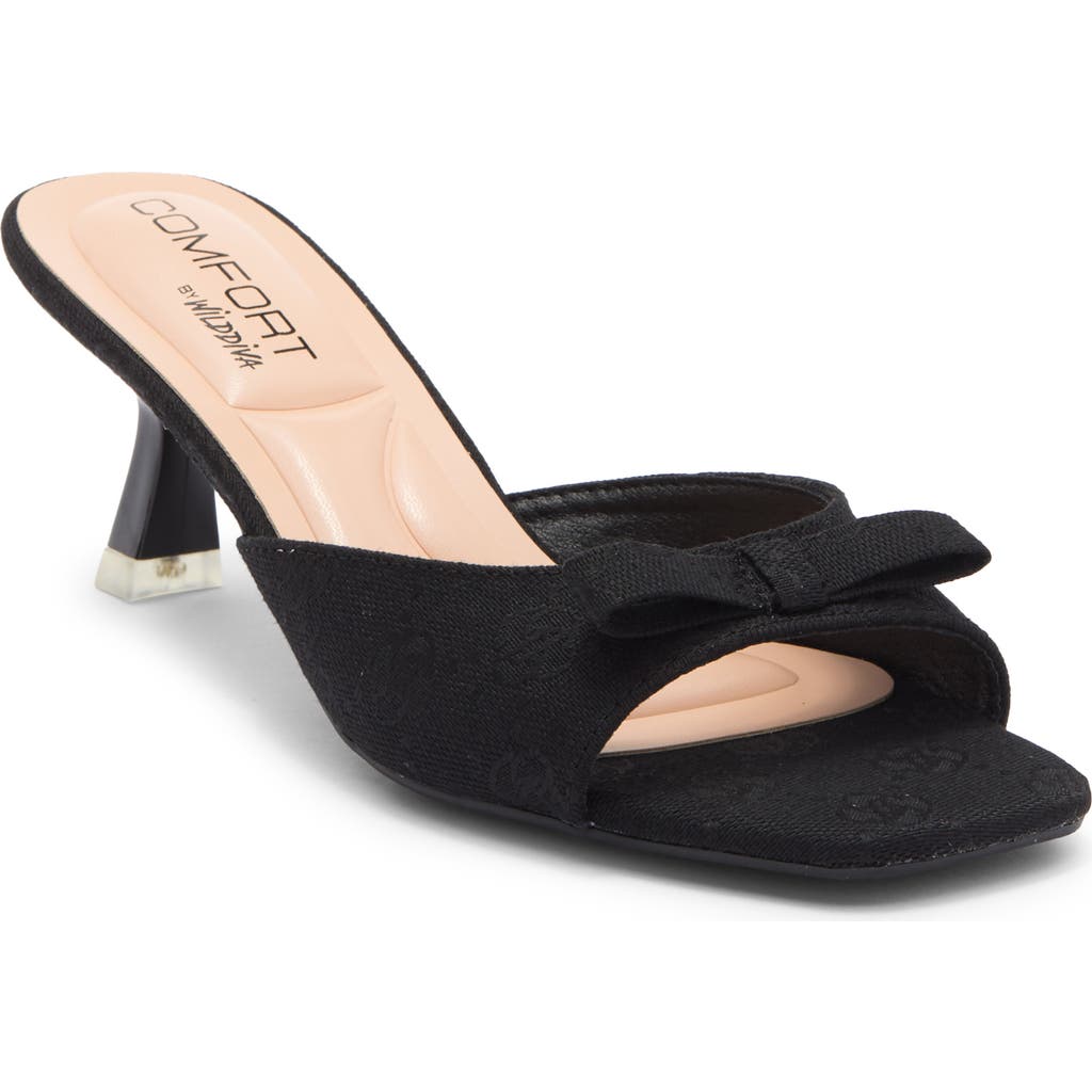 Wild Diva Lounge Cheers Kitten Heel Sandal In Black