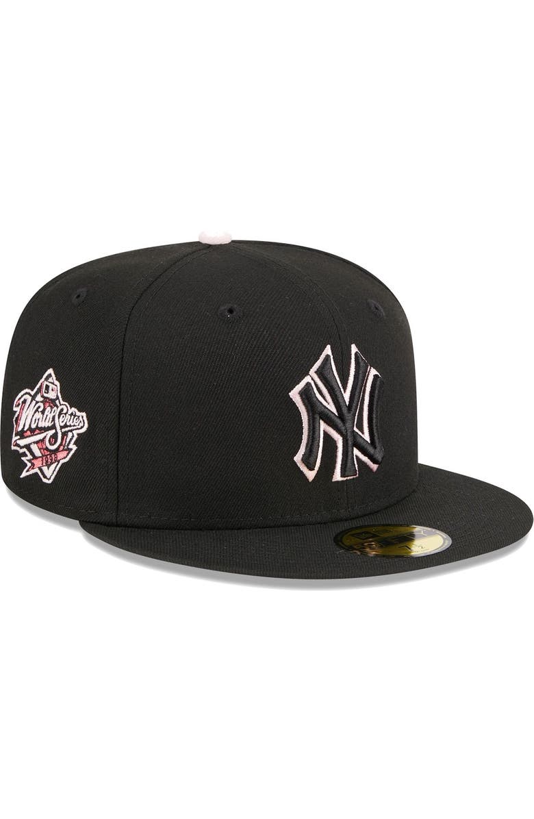 New Era Men's New Era  Black New York Yankees Pastel Undervisor 59FIFTY Fitted Hat, Alternate, color, 