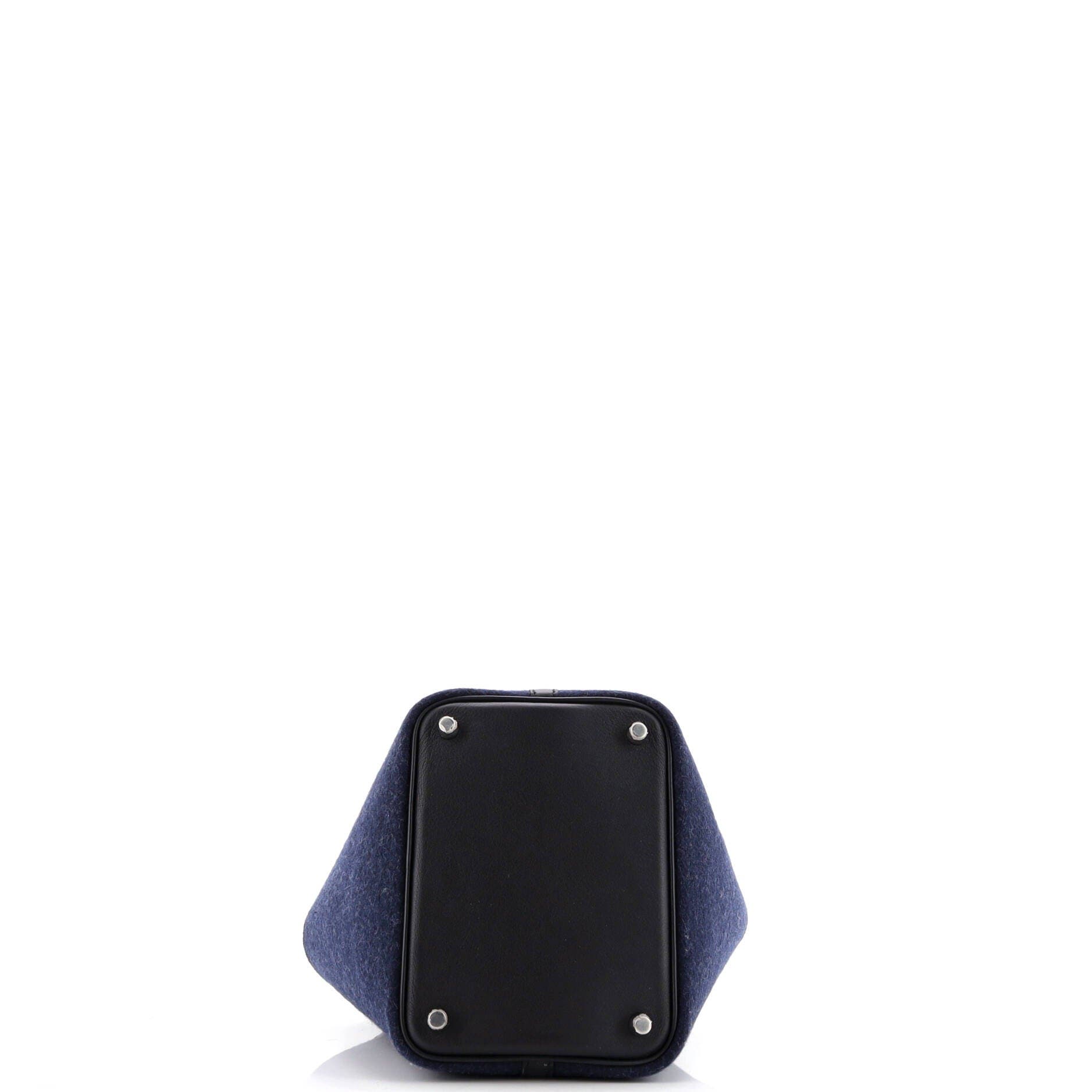 Pre-Owned Hermes Picotin Lock Bag Felt with Leather PM, Alternate, color, Bleu Nuit