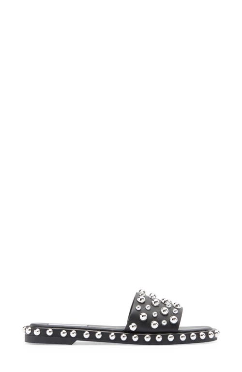 Steve Madden Rubee Stud Slide Sandal In Black
