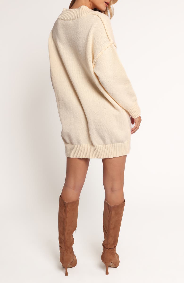 Petal & Pup Sancia Long Sleeve Sweater Minidress, Alternate, color, Cream