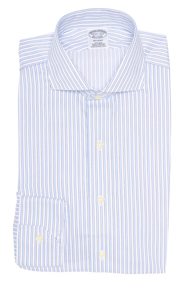 Brooks Brothers Regent Fit Stripe Twill Dress Shirt, Main, color, 