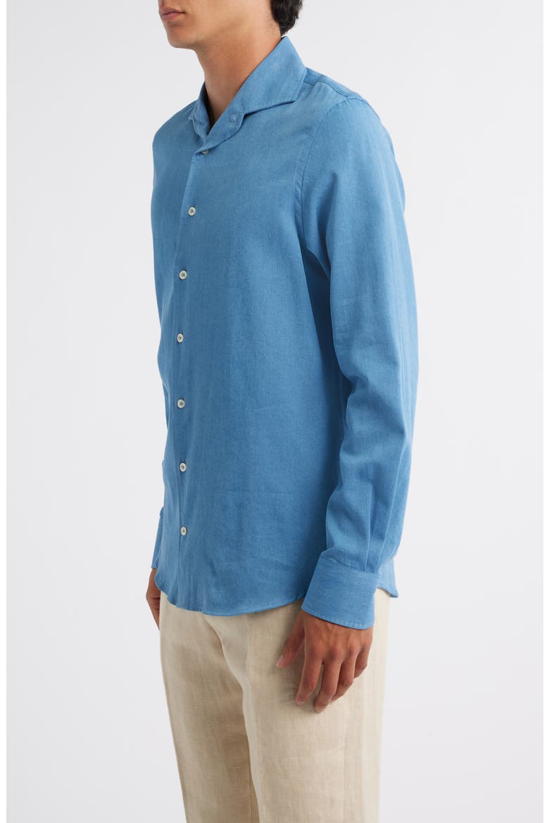 Denim Button-Up Shirt, Alternate, color, MID BLUE