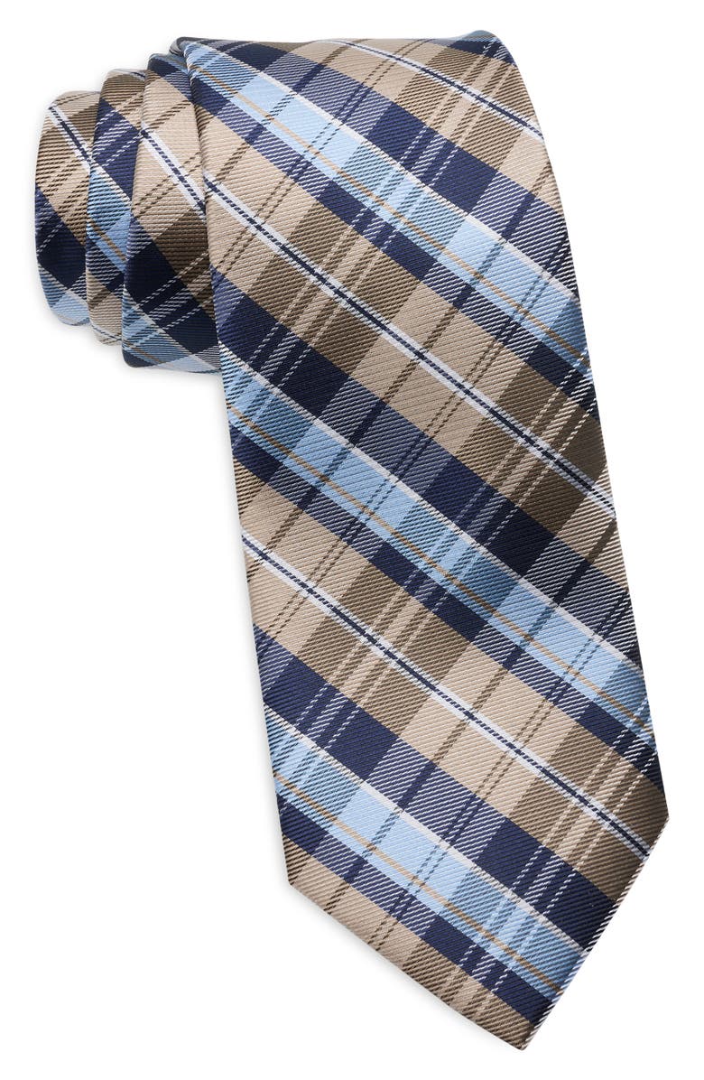 Tommy Hilfiger Costa Plaid Tie, Main, color, Taupe