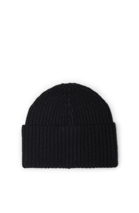 Cashmere rib knit beanie