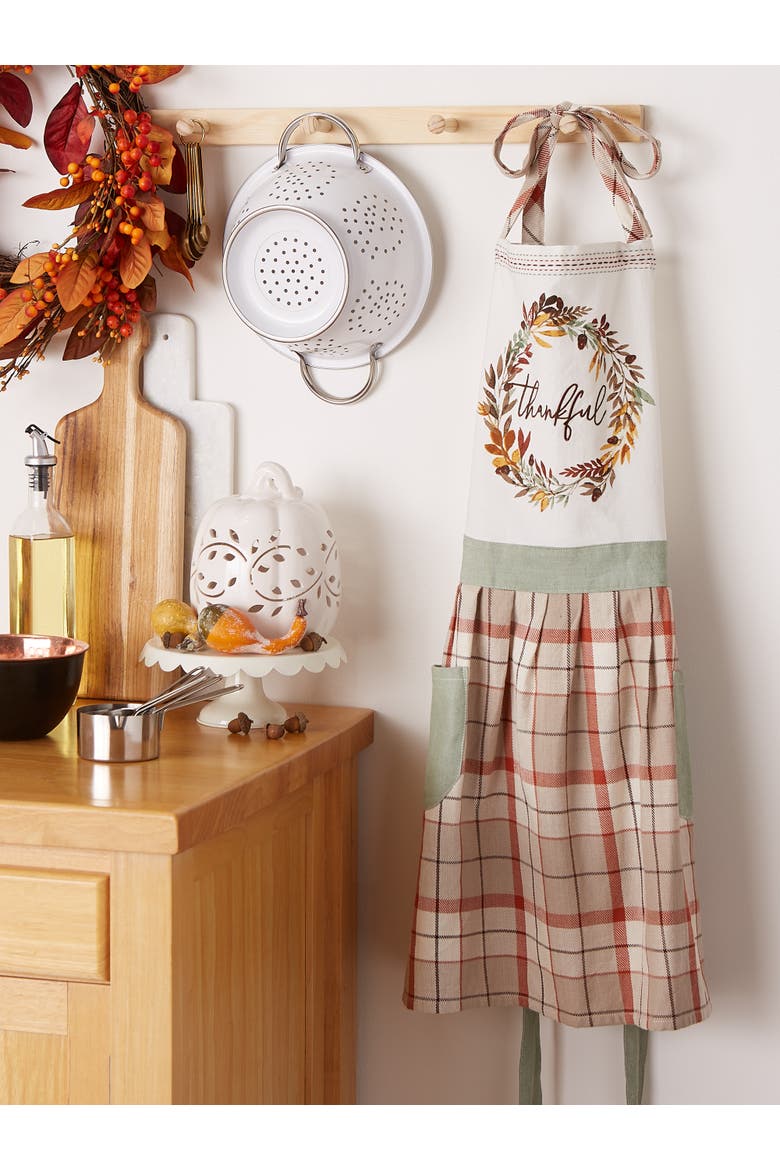 Autumn Cotton Skirt Apron, Alternate, color, Autumn Wreath