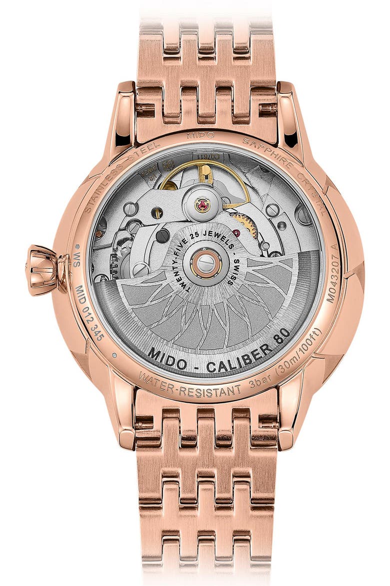 Rainflower Diamond Automatic Bracelet Watch, 34mm, Alternate, color, WHITE MOTHER OF PEARL