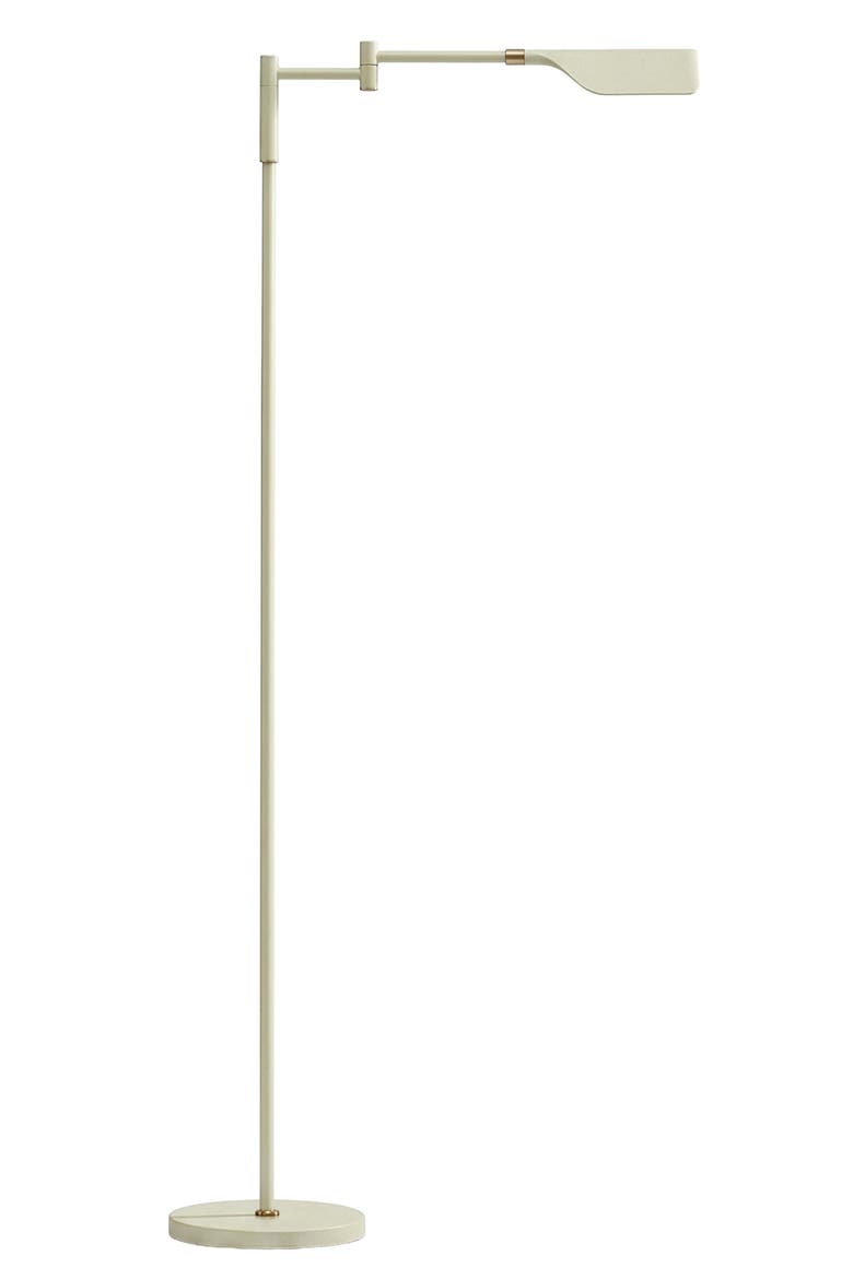 Leaf 53" Industrial LED Task Floor Lamp with Metal Empire Shade, 3-Way Dimming, Main, color, Cream with Gold Accents