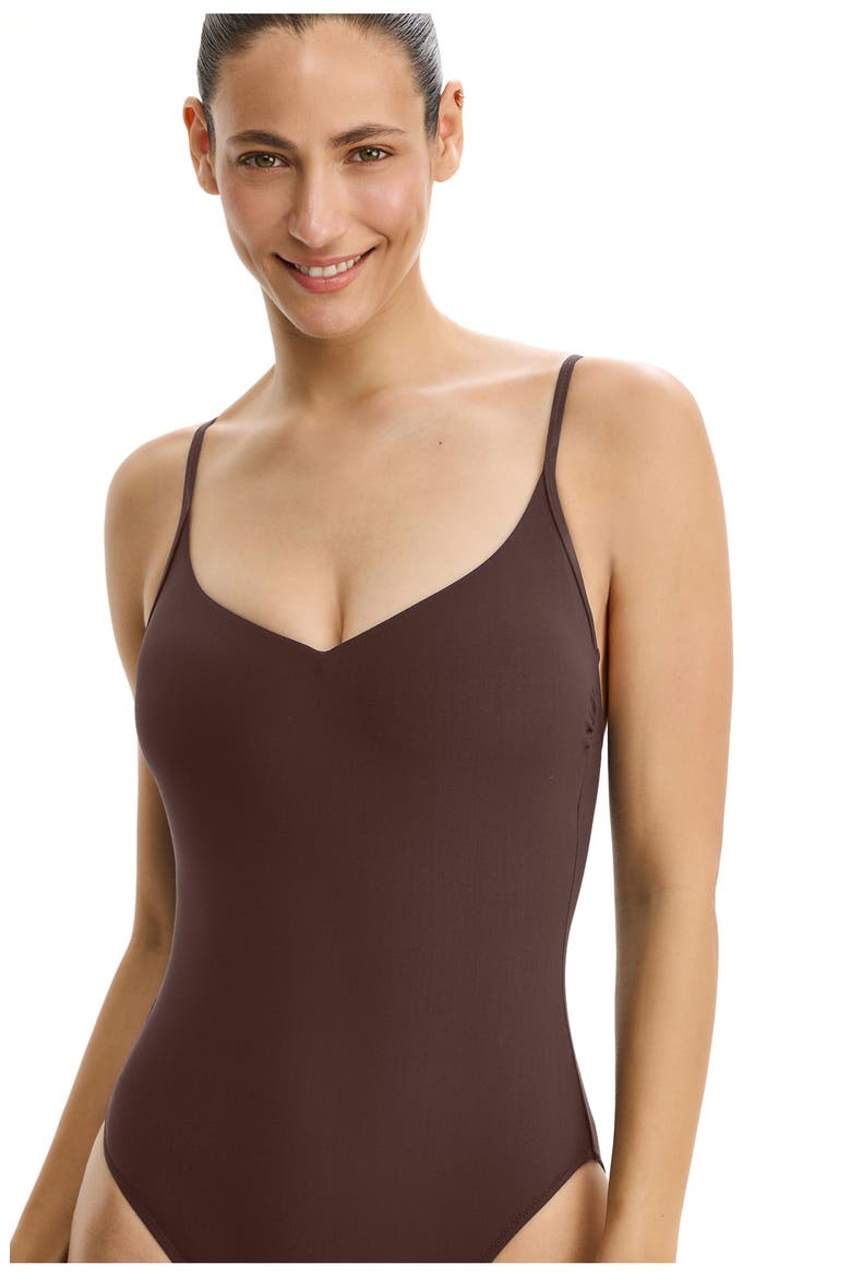 Tutti Frutti Sweet V-Neck One Piece, Alternate, color, Espresso