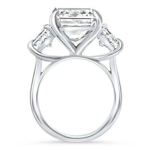 Bliss Diamond Certified 11.90ct Emerald Diamond & Trapezoid Engagement Ring Lab Grown 14k Gold In 14k White Gold
