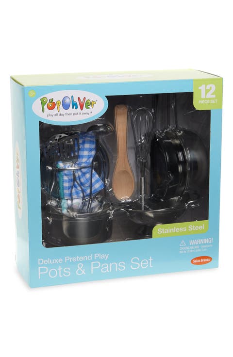 Deluxe Pretend 12-Piece Pots & Pans Play Set