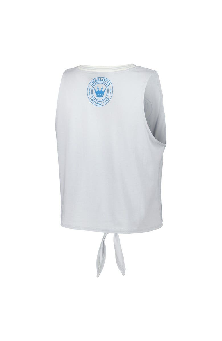 THE WILD COLLECTIVE Women's The Wild Collective White Charlotte FC Twist-Tie Tank Top, Alternate, color, White