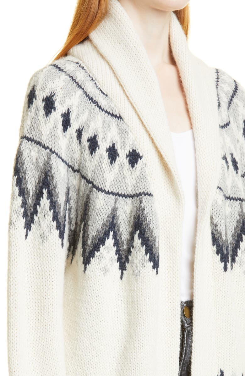 THE GREAT. The Great The Winter Fair Isle Lodge Alpaca & Wool Blend Cardigan, Alternate, color, 