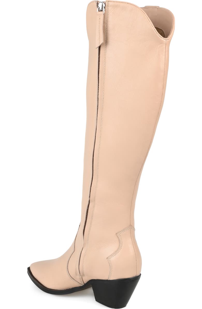 Journee Signature Pryse Leather Western Boot, Alternate, color, Nude