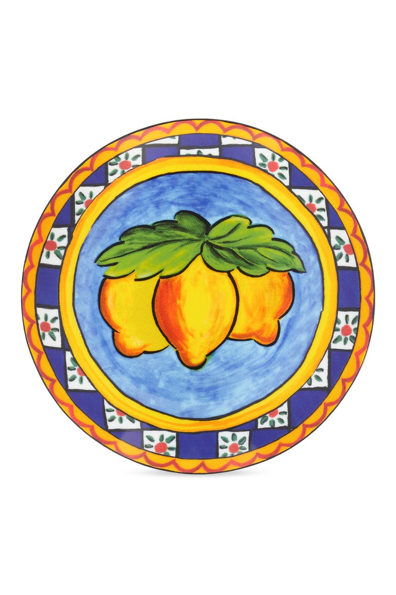 Set of 2 Carretto Lemon Porcelain Bread Plates, Alternate, color, YELLOW