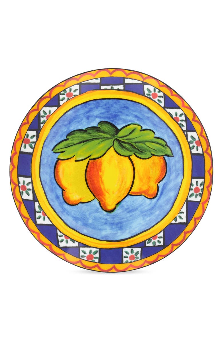 Dolce&Gabbana Set of 2 Carretto Lemon Porcelain Bread Plates, Alternate, color, Yellow