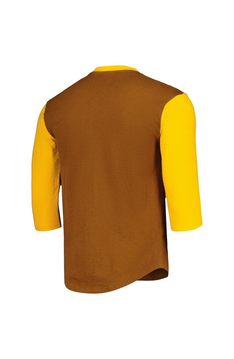 Mitchell & Ness Men's Mitchell & Ness Brown San Diego Padres Cooperstown Collection Legendary Slub Henley 3/4-Sleeve T-Shirt, Alternate, color, 