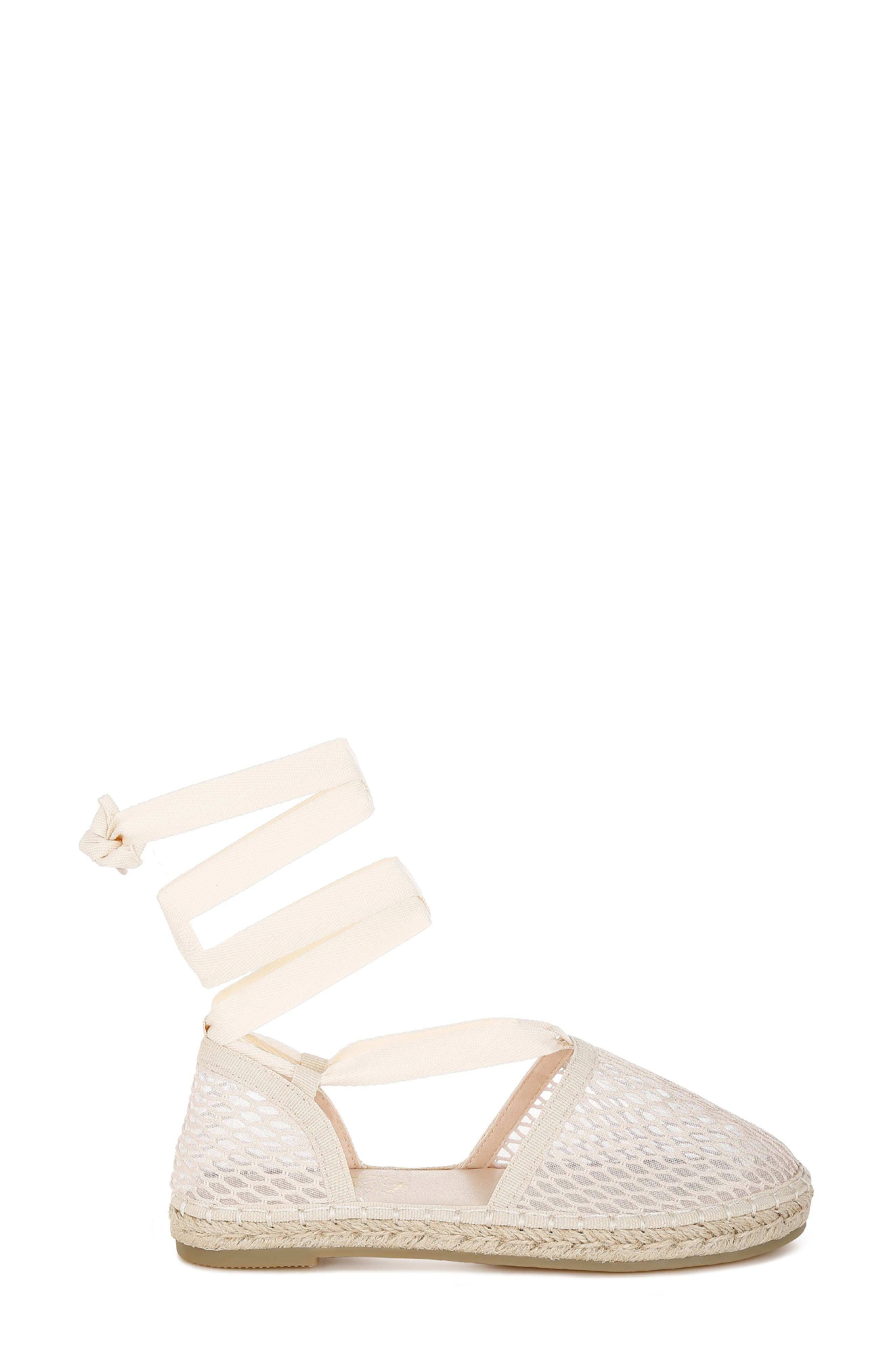 Sonara Ankle Wrap Espadrille Flat, Alternate, color, BEIGE