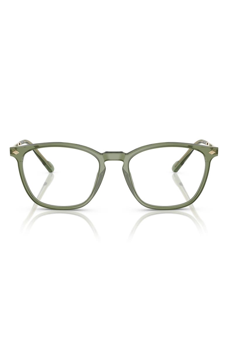VOGUE 53mm Pillow Optical Glasses, Main, color, Transparent Green