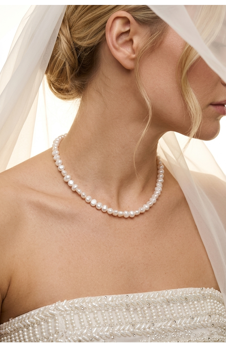 Joey Baby Freshwater Pearl 18K Gold Plated Necklace And Earring Set, Alternate, color, 18K Gold Plated / White Pearl
