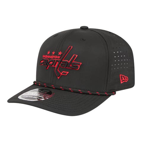 Men's New Era  Black Washington Capitals Sport Vented 9SEVENTY Rope Adjustable Hat