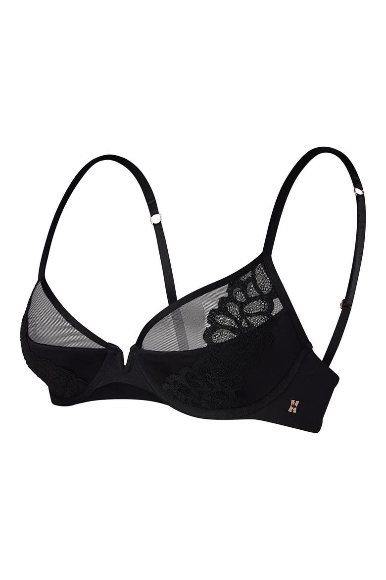 Savage Not Sorry Half Cup Plunge Bra, Alternate, color, BLACK CAVIAR