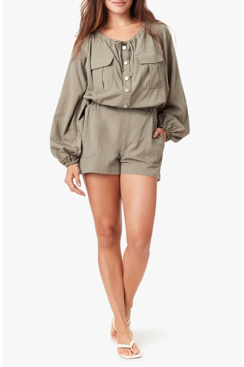 Long Sleeve Utility Romper, Main, color, VETIVER