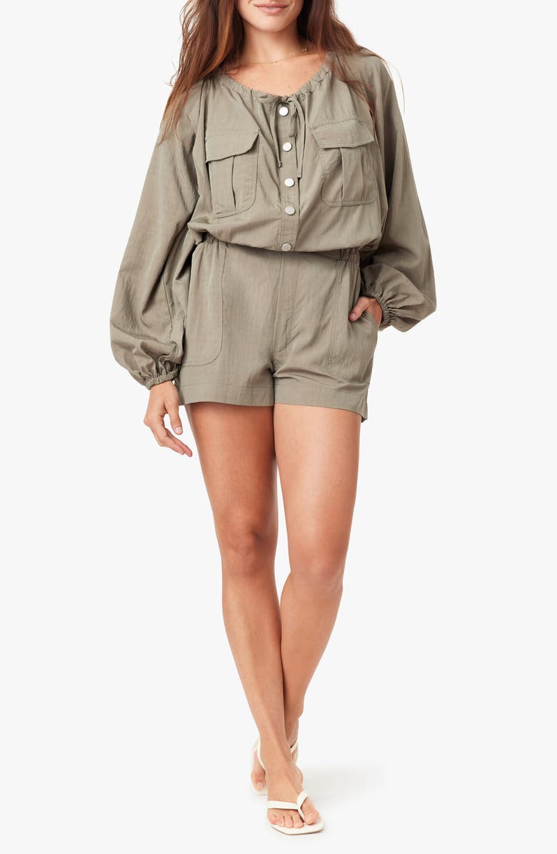 Habitual Long Sleeve Utility Romper, Main, color, Vetiver